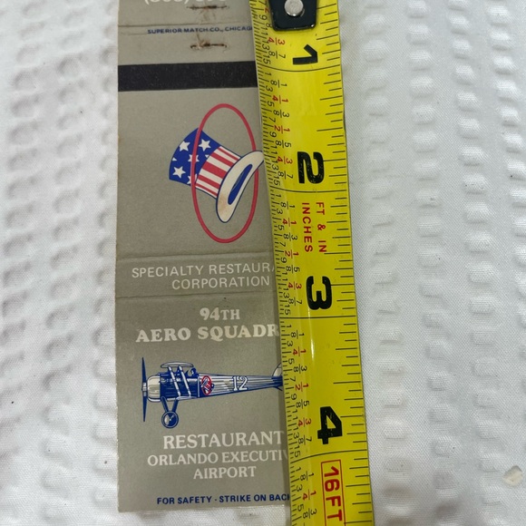VTG matchbook Military 94th Aero Squadron Restaurant Cover Matchcover - Picture 6 of 6